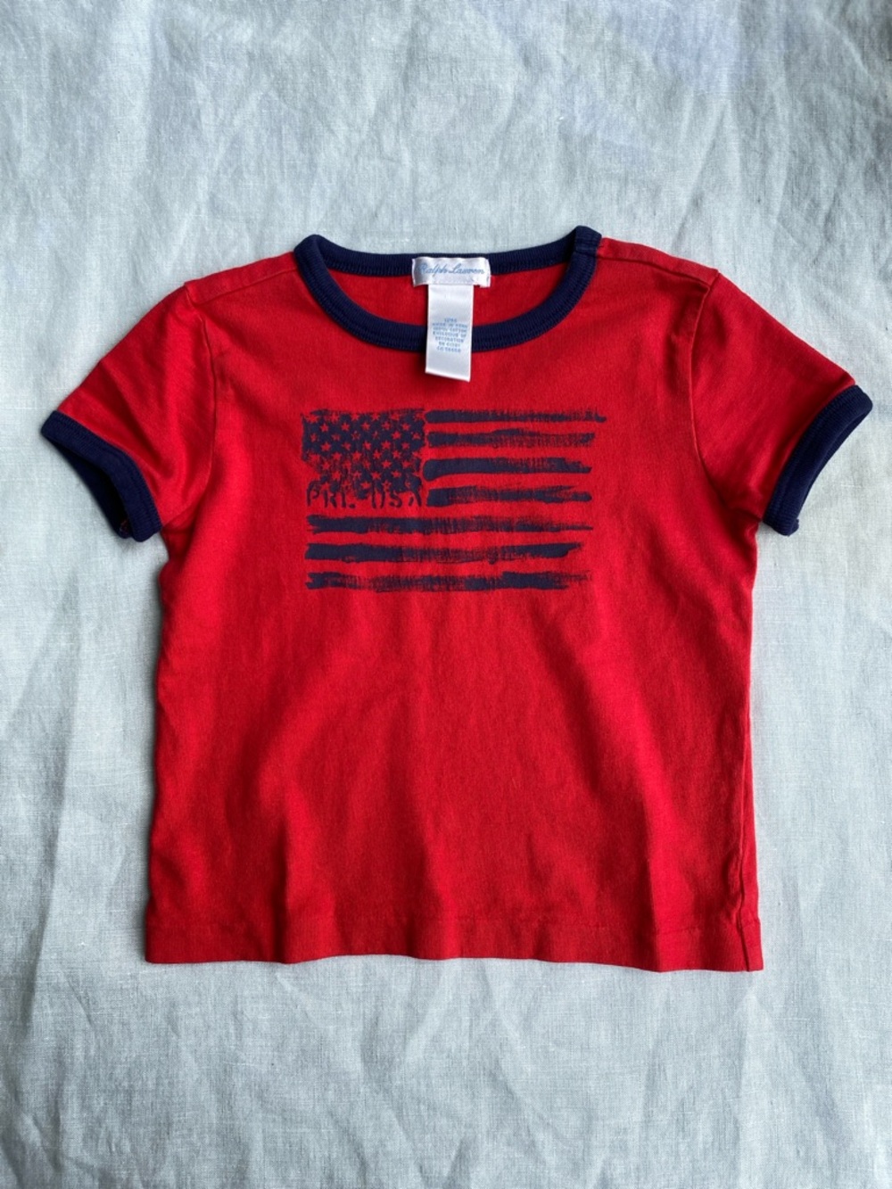 Ralph Lauren American red navy American flag short sleeve t-shirt